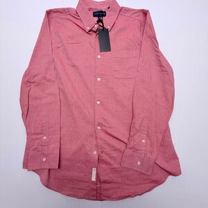 Five Four Lamar Mens XL Red Oxford Button Down Shirt Long Sleeve Cotton New